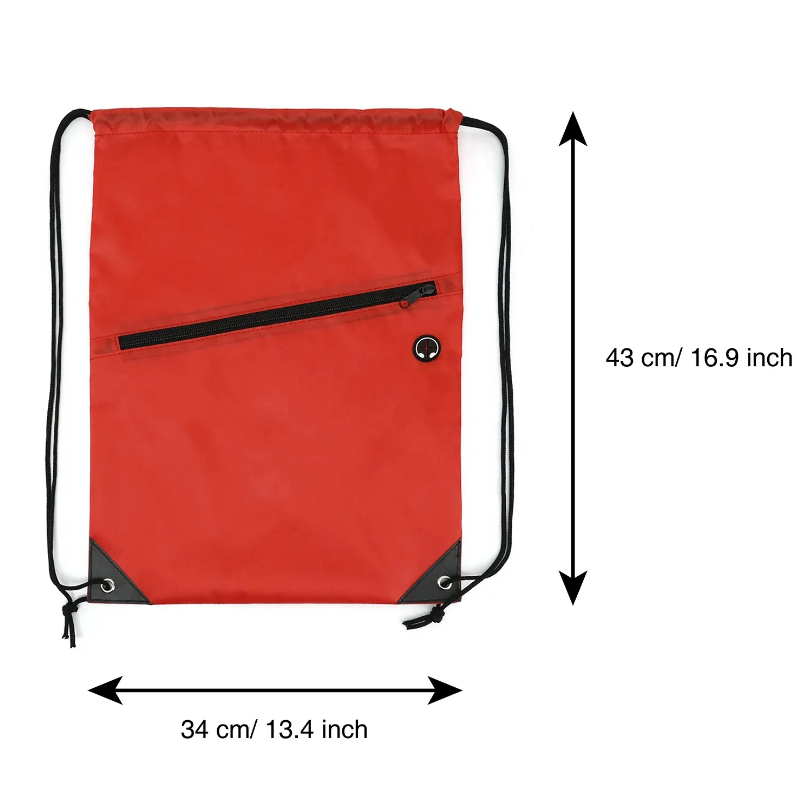 Drawstring Backpack w/ Zipper 3