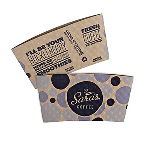 Small Kraft Hot Cup Sleeves - Flexographic printed 2