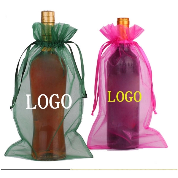 Organza Drawstring Wine Bags 7