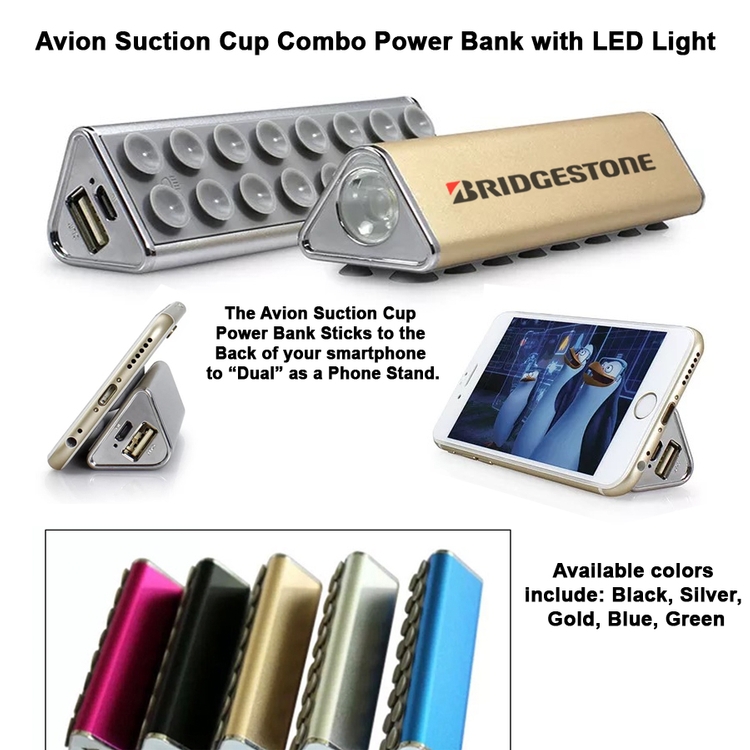 Avion Suction Cup Power Bank with LED light - 2200 mAh 1