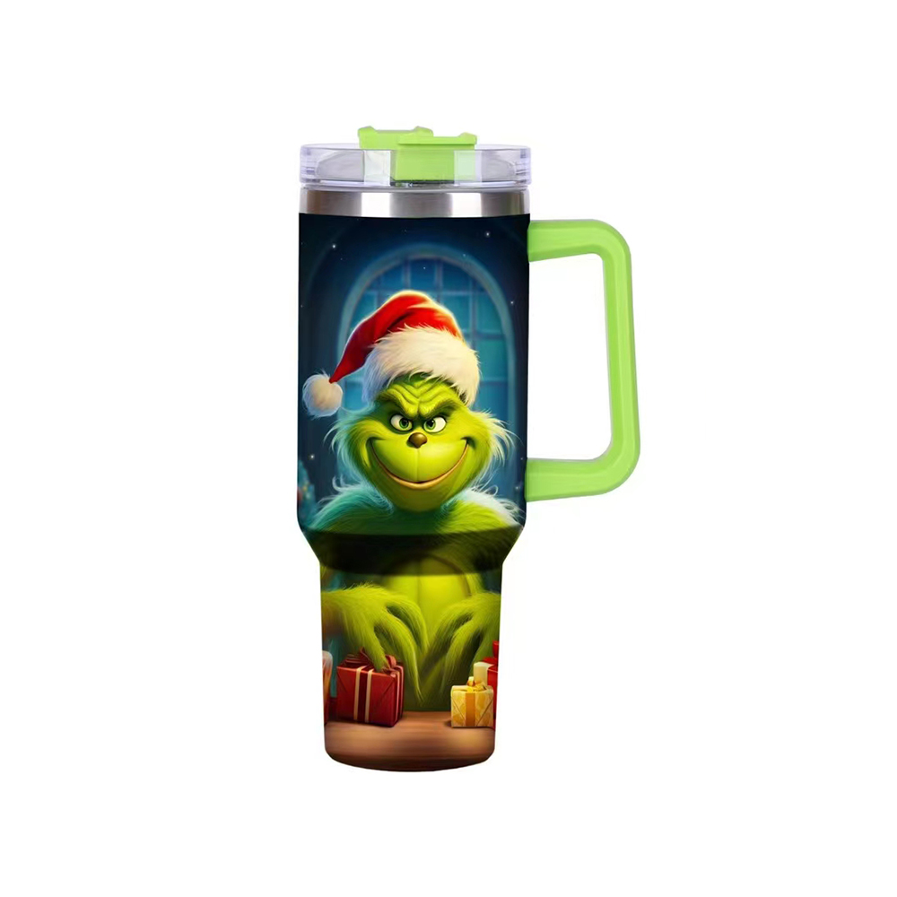 40 Oz Vacuum Stainless Steel Tumbler with Handle & Straw 2