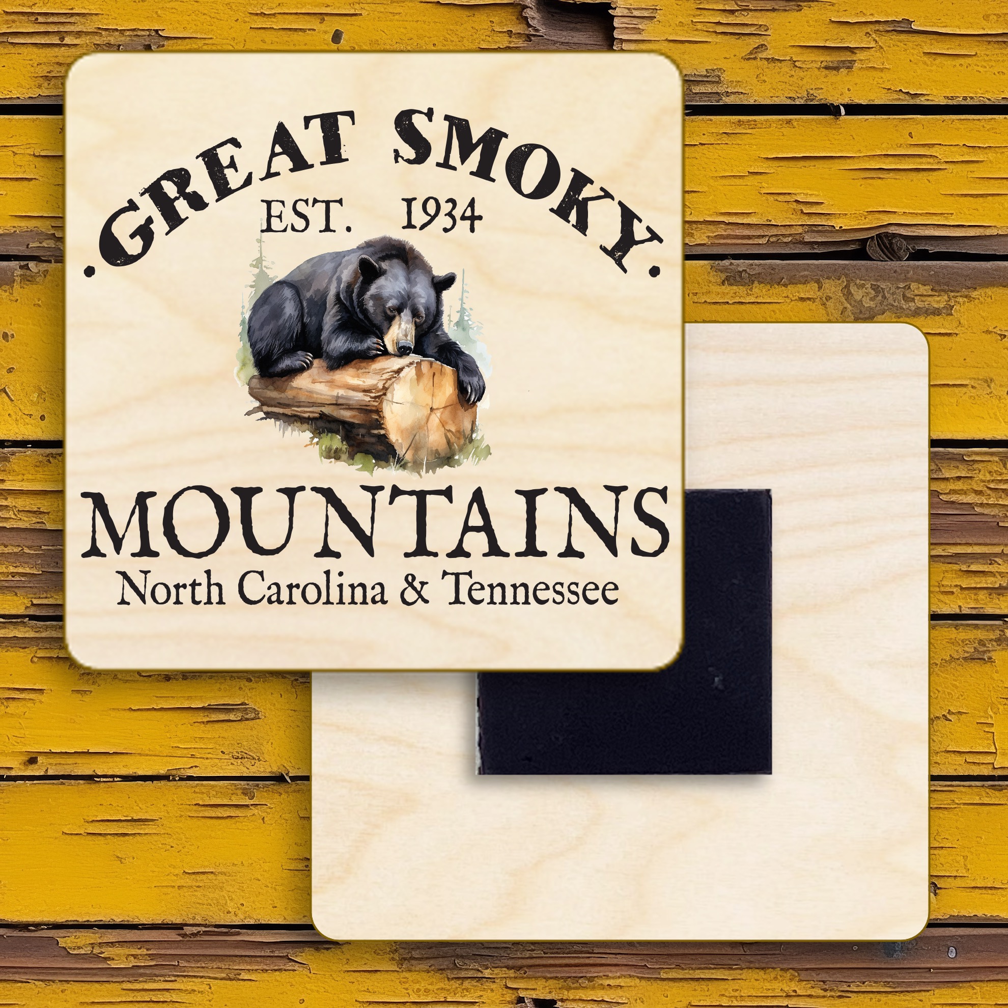2" Square Wooden Magnet 9
