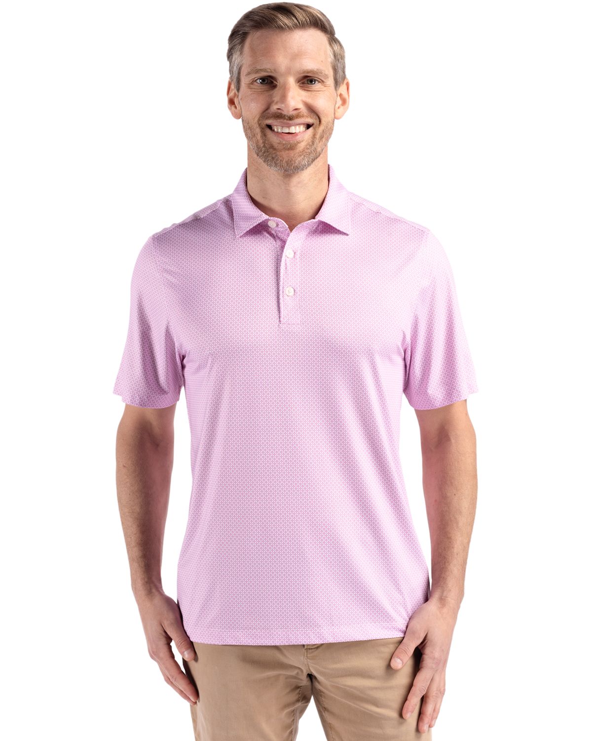 Cutter & Buck Pike Recycled Diamond Dot Print Mens Polo 9
