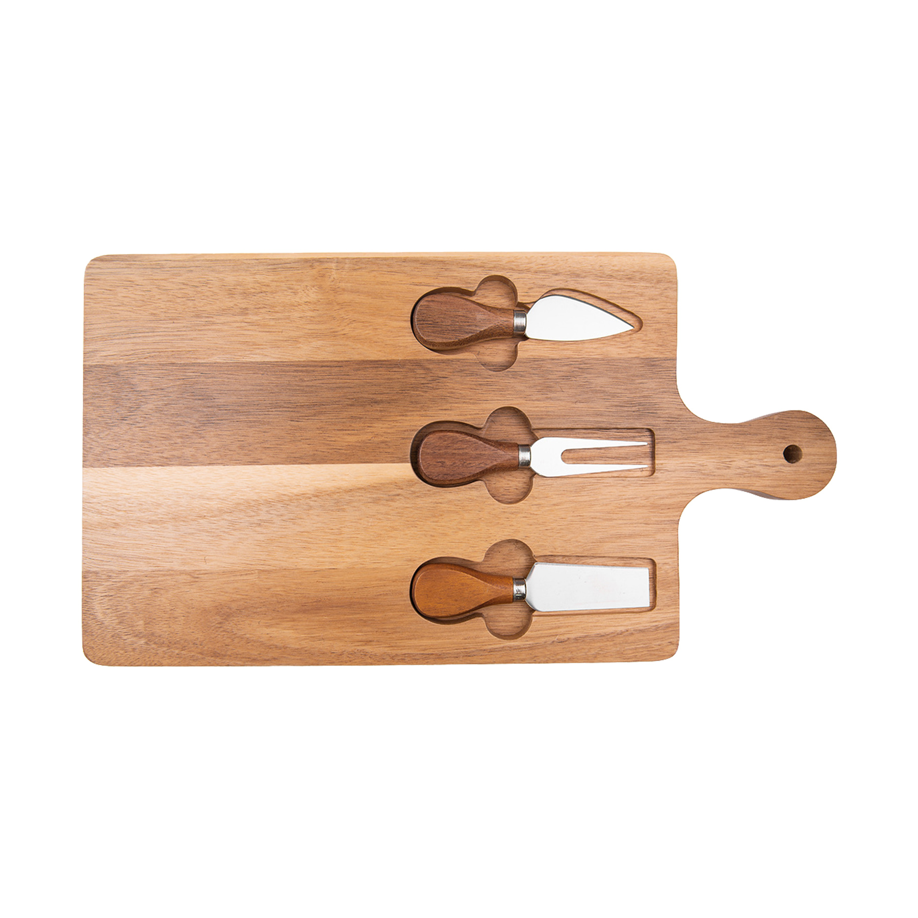 3-Piece Cheese Cutting Board With Knife And Fork 10