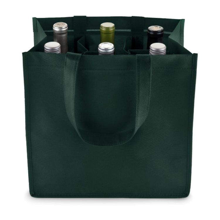 True® 6 Bottle Non-Woven Wine Tote 19