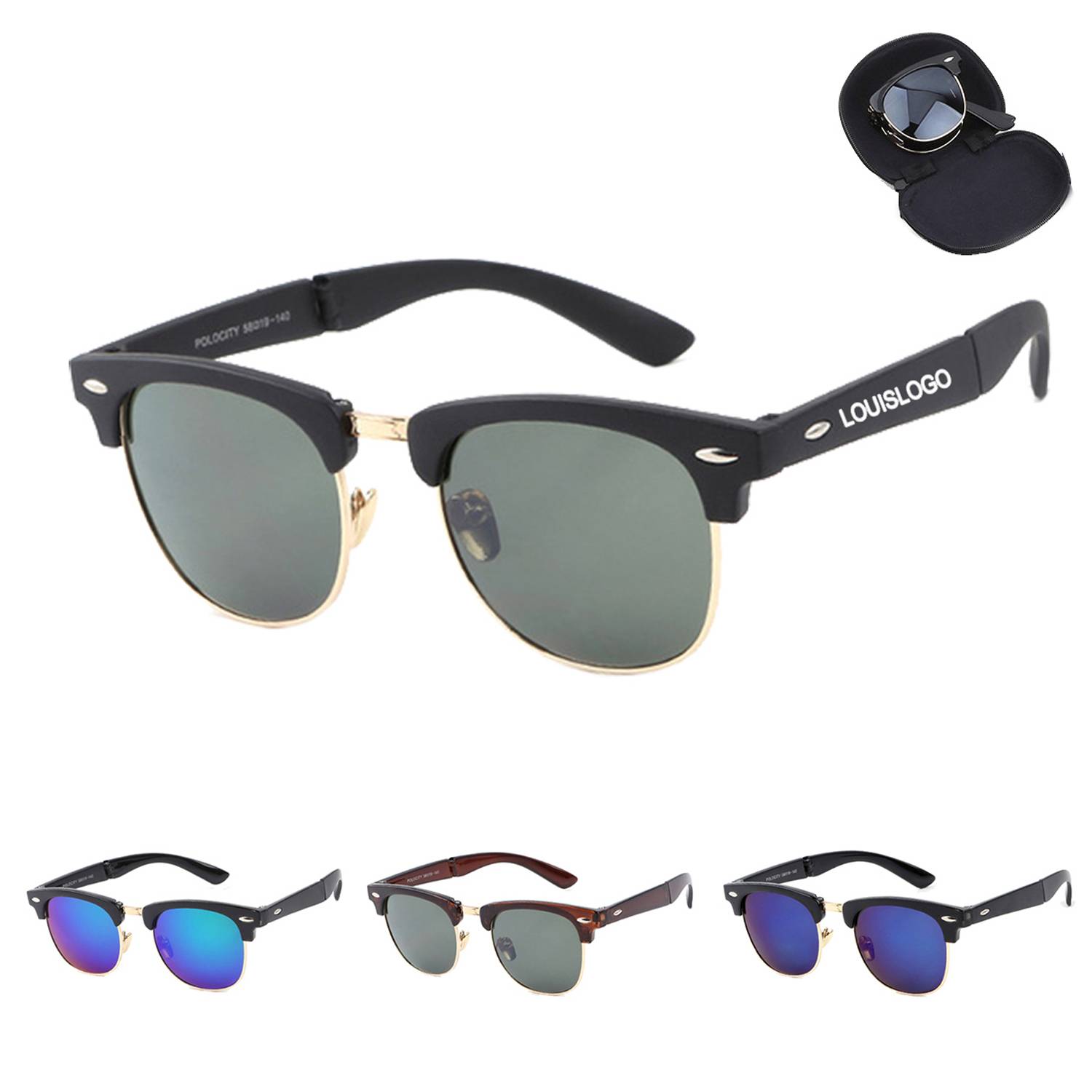 Polarized Folding Half Frame UV Protection Sunglasses 2
