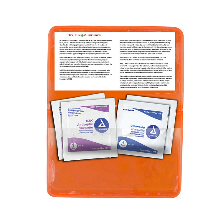 "Crescent" Antiseptic & Disinfectant Wipes Pack In Translucent Vinyl pouch 8