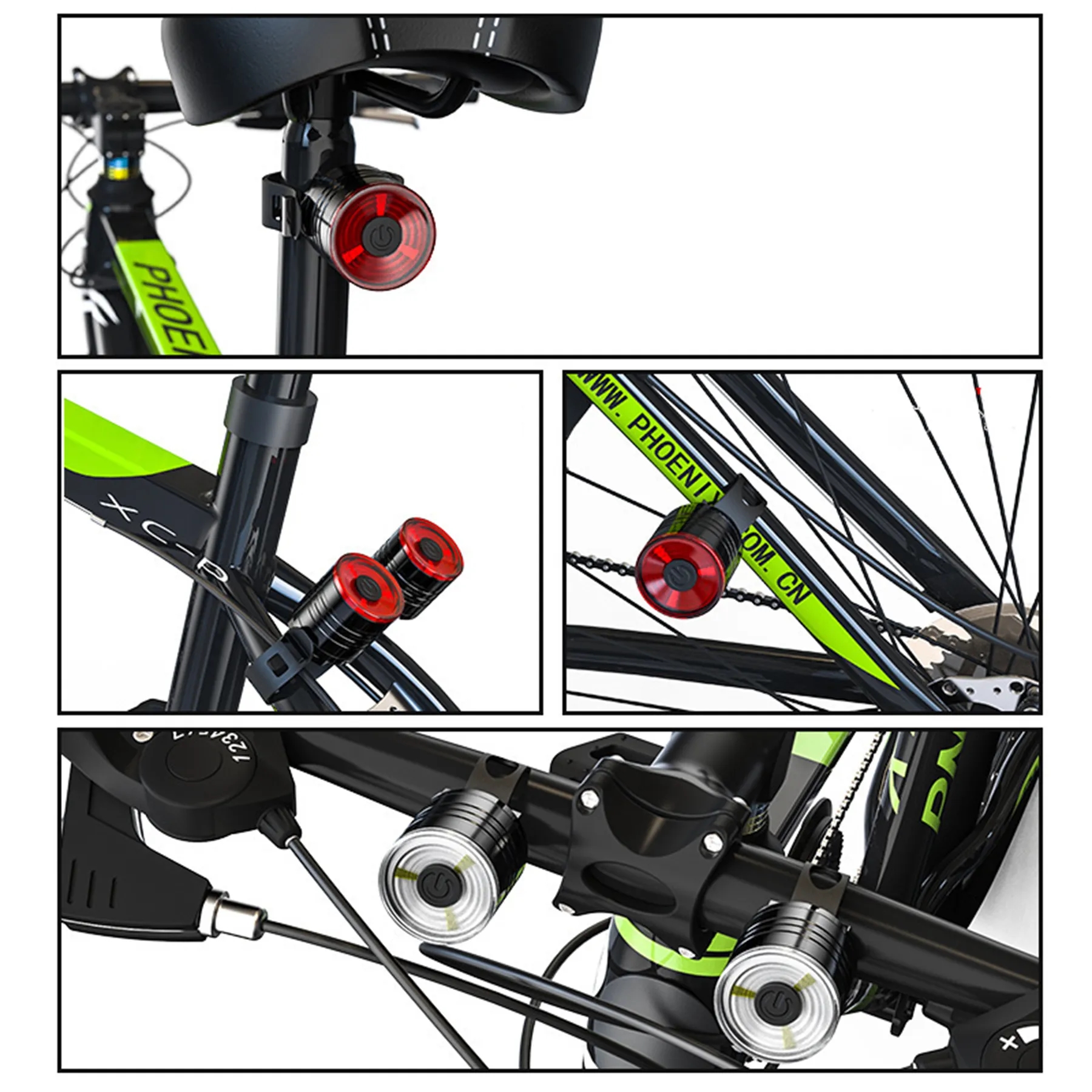Aluminum Alloy USB Bicycle Reflectors 2