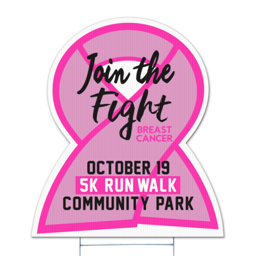 Awareness Ribbon Yard Sign, Screen Printed