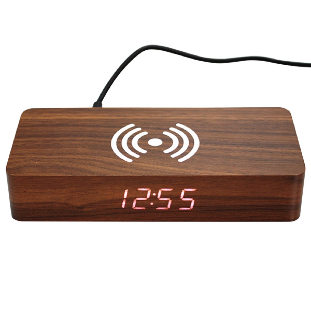 Eco Wireless Charging Alarm Clock W/Temp 3