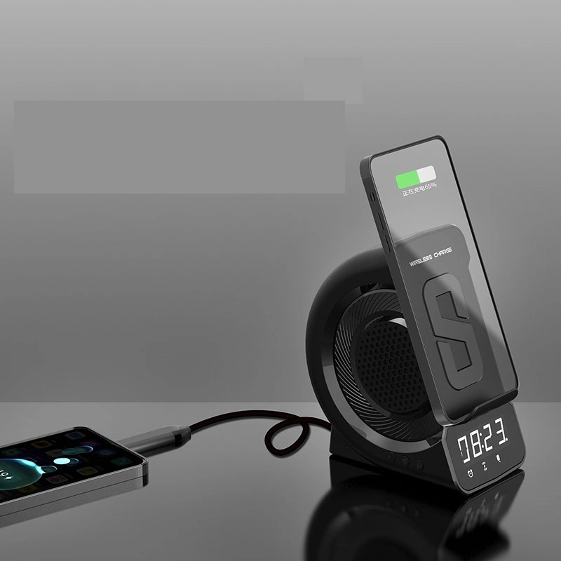 Fast Wireless Charging Alarm Clock With Bluetooth Speaker 5