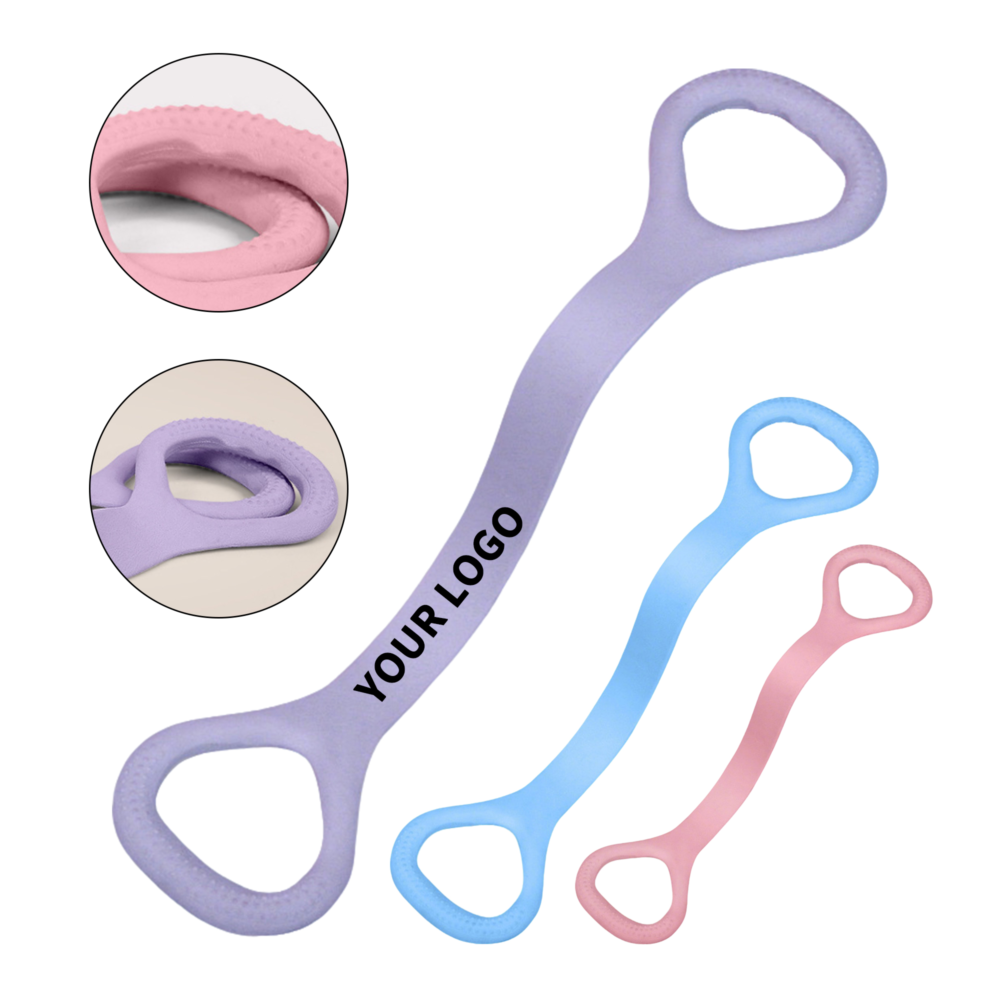 Silicone Yoga Stretch Strap For Assisted Flexibility 17.8" Length X 3.2" Width 1