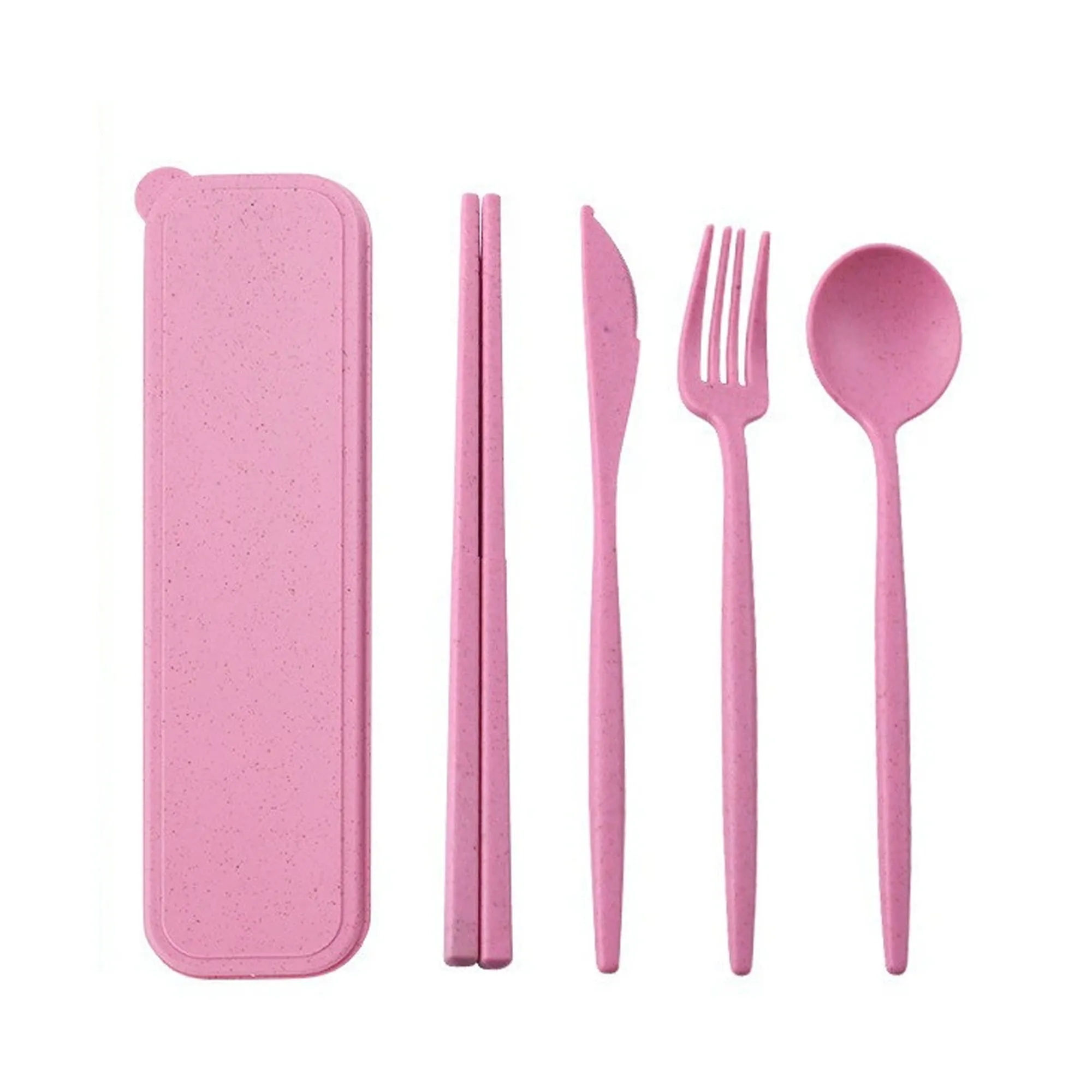 Wheat Straw Cutlery Portable Utensils Spoon Fork Knife Sets 2