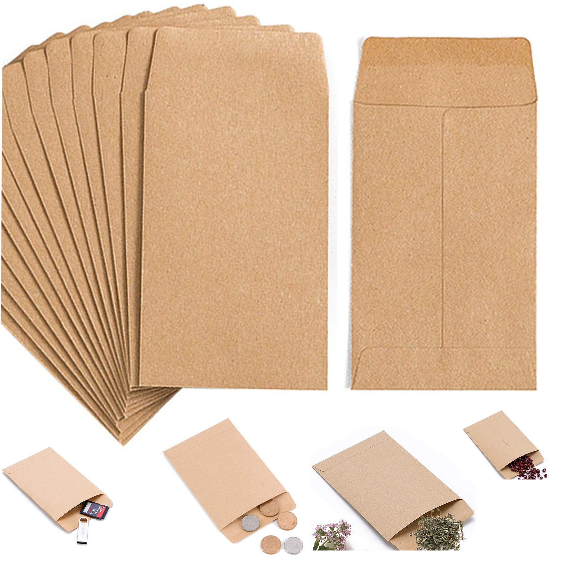 2.253..5 Inches Self-Adhesive Kraft Seed Envelopes