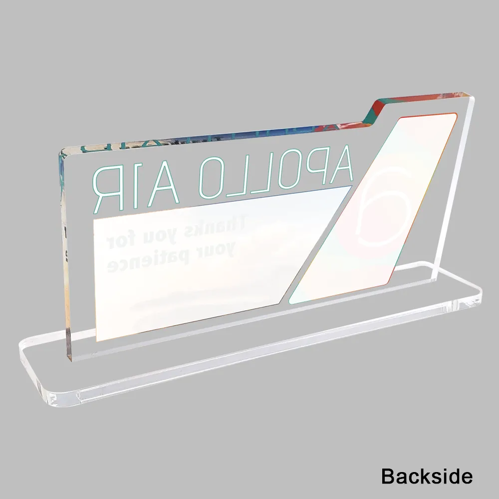 Clear Desk Plaque- Full color- with slotted base 6