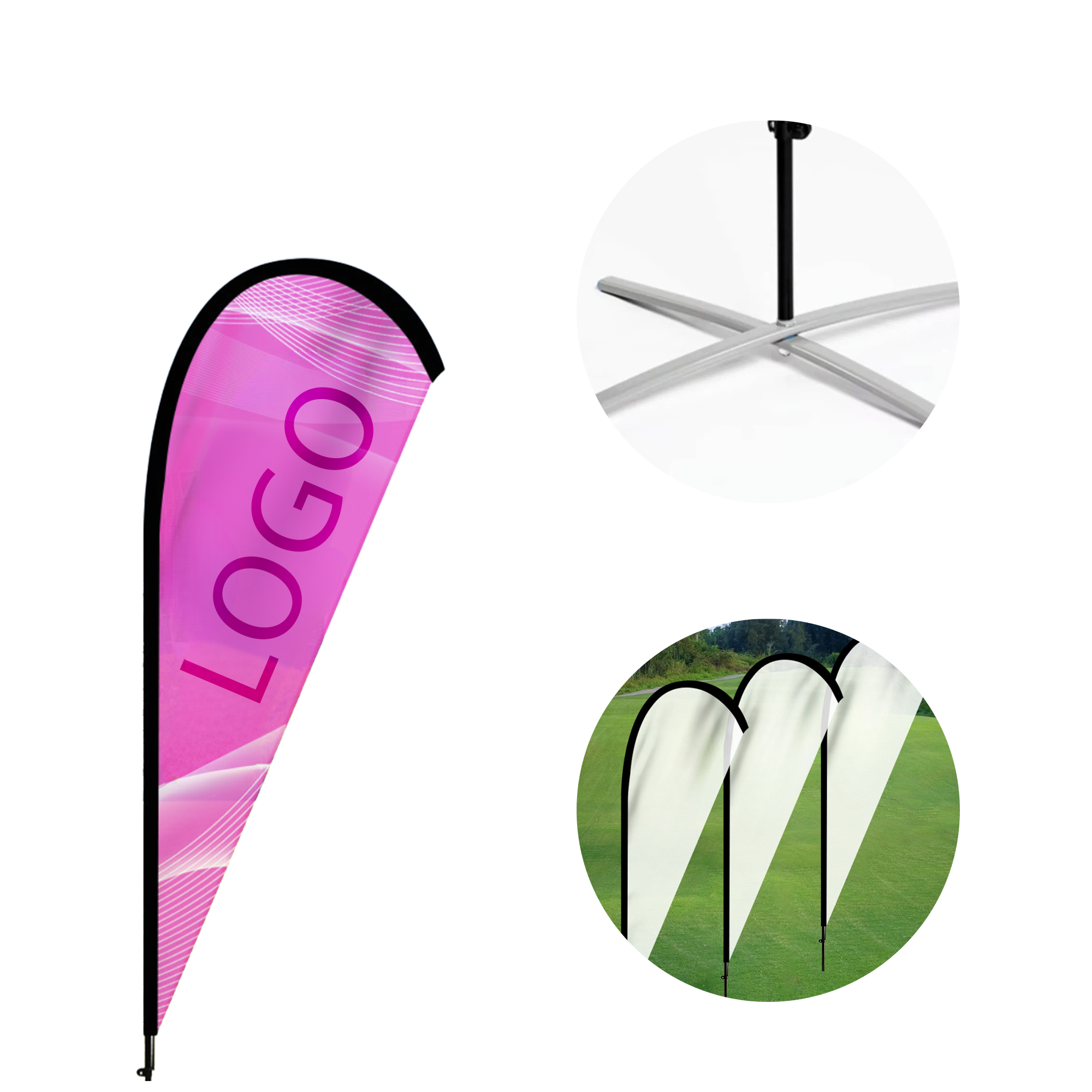 MOQ 10 PCS Visible Drop Shaped Water Filled Flag 2