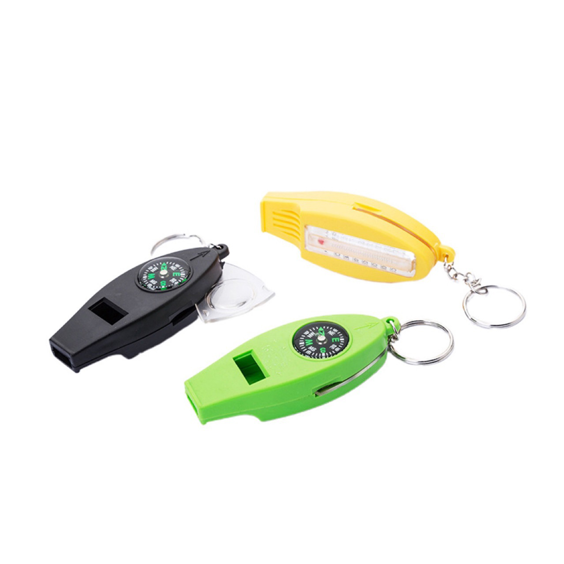 4 in 1 Outdoor Safety Whistles with Keychain 3