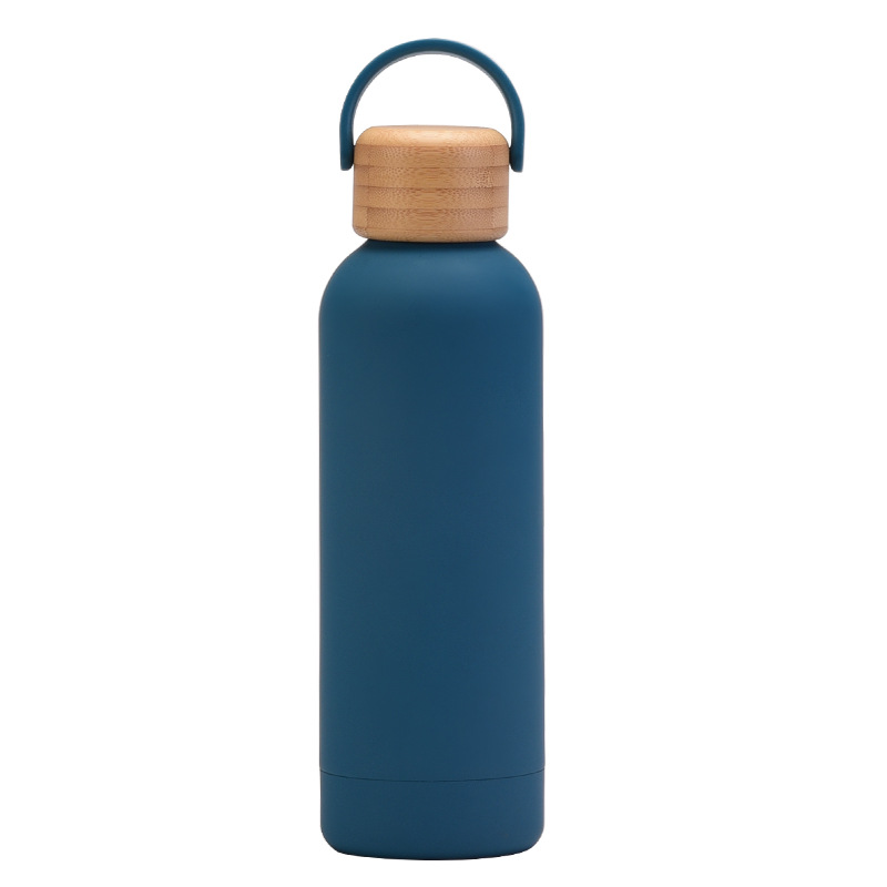 17 oz. Double Wall Stainless Steel Water Bottle w/ Bamboo Lid 18