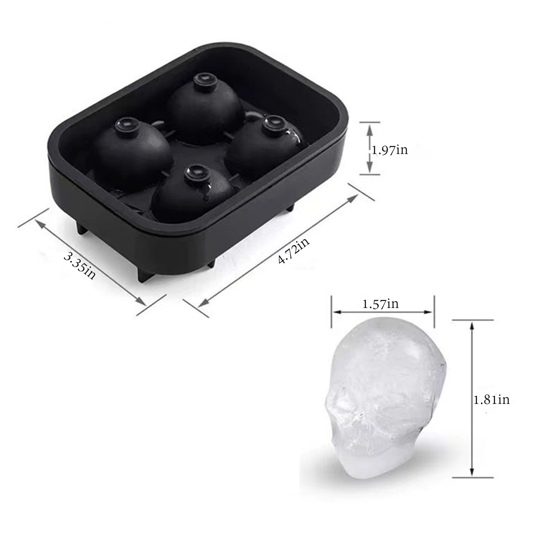 3D Skull Ice Mold Tray 3