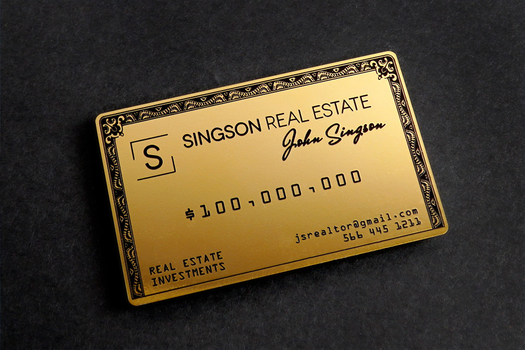 Brass Finish Business Cards 45