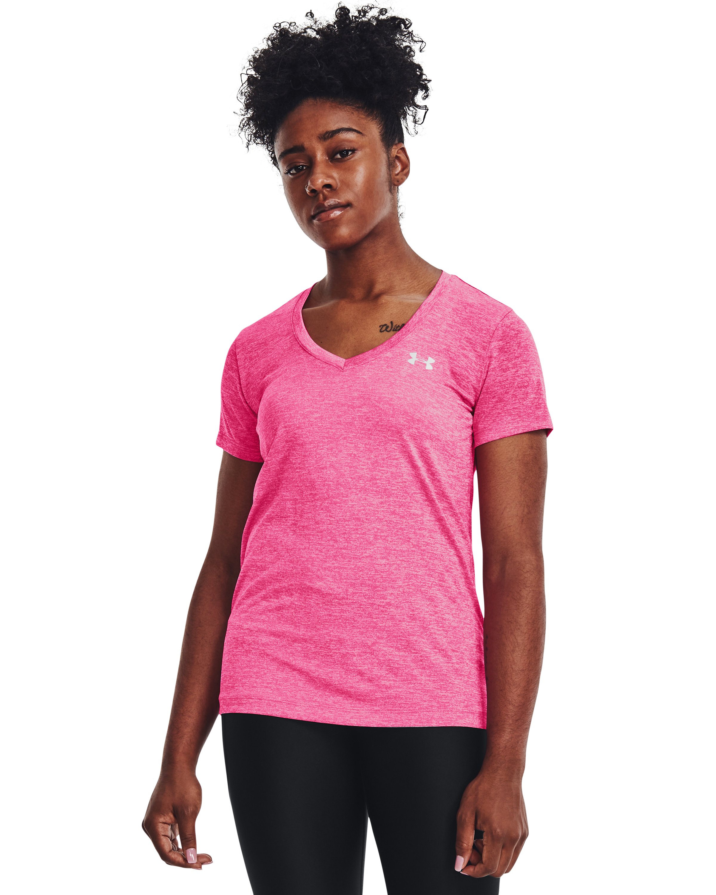 UA Tech Twist Women's V-Neck Short Sleeve 13