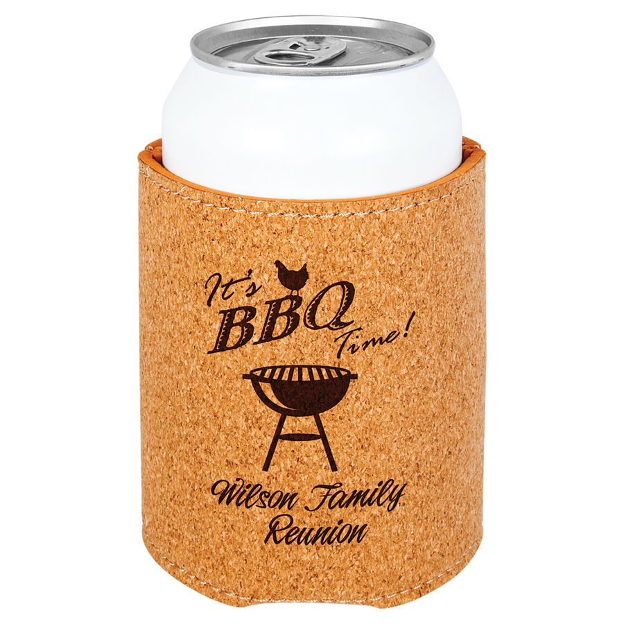 3 3/4" Cork Beverage Holder, custom koozie with logo imprint 2