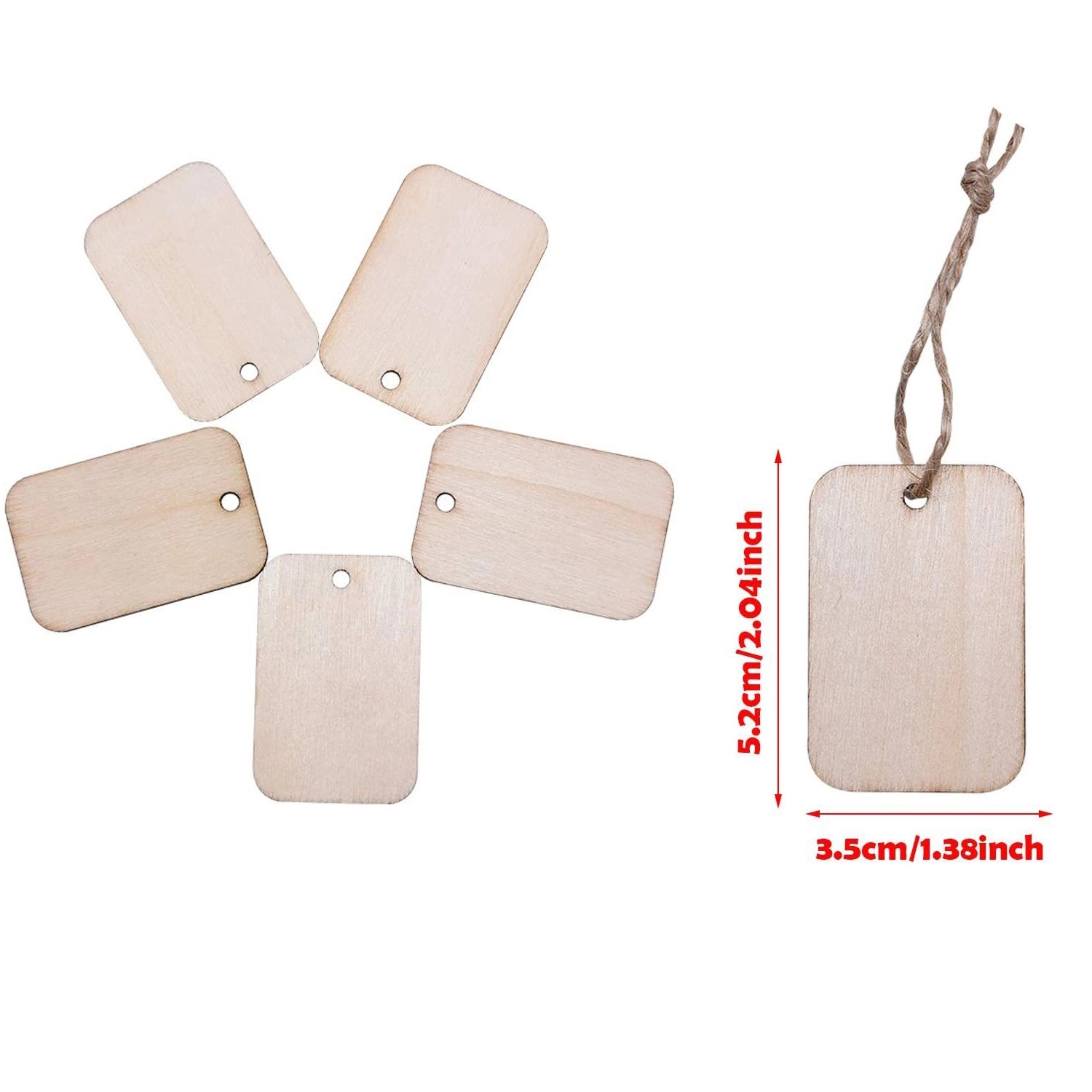 Wood Veneer Ornaments W/ Laser Engraving-Hang Tag 2