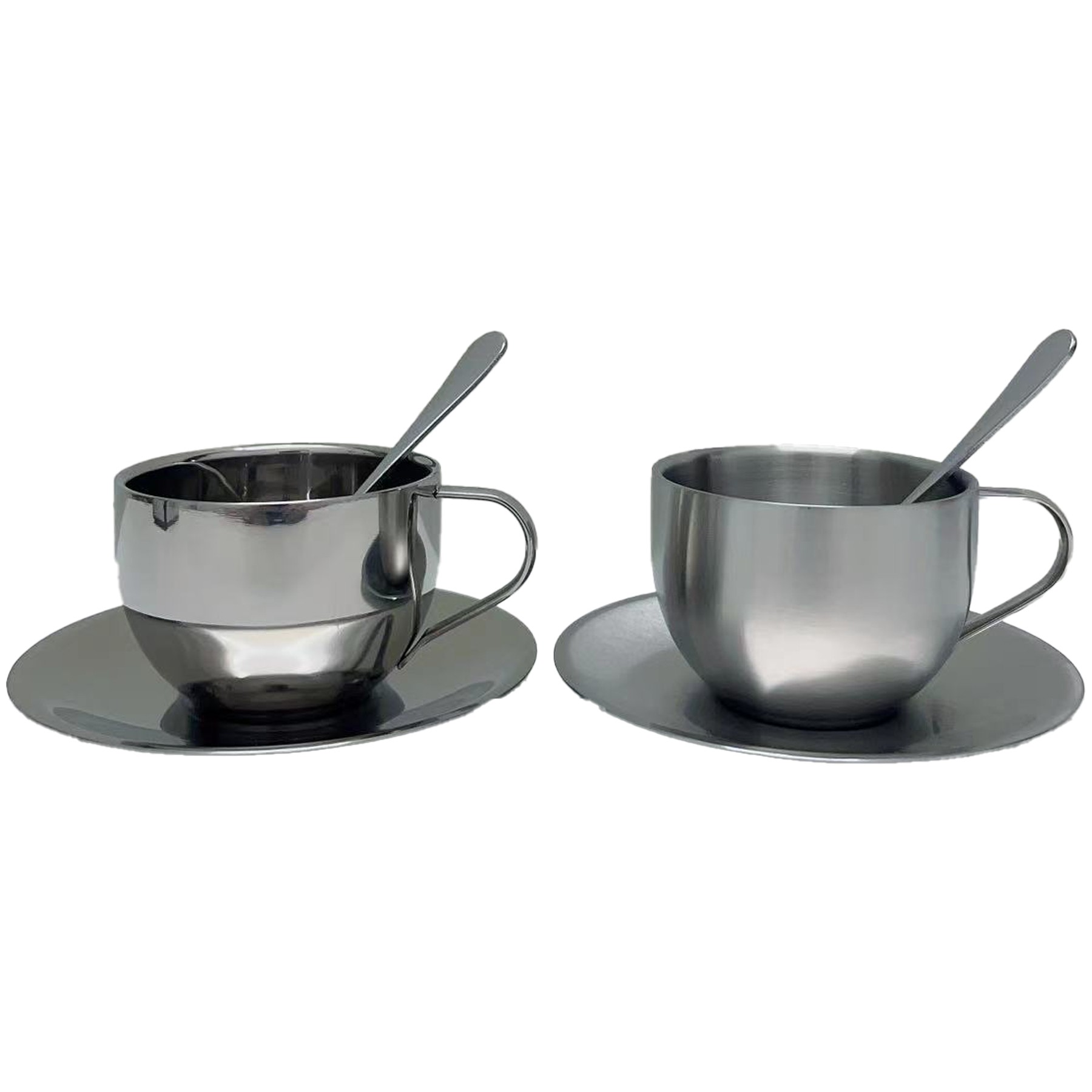 Double Stainless Steel Coffee Cup Three-Piece Set 3