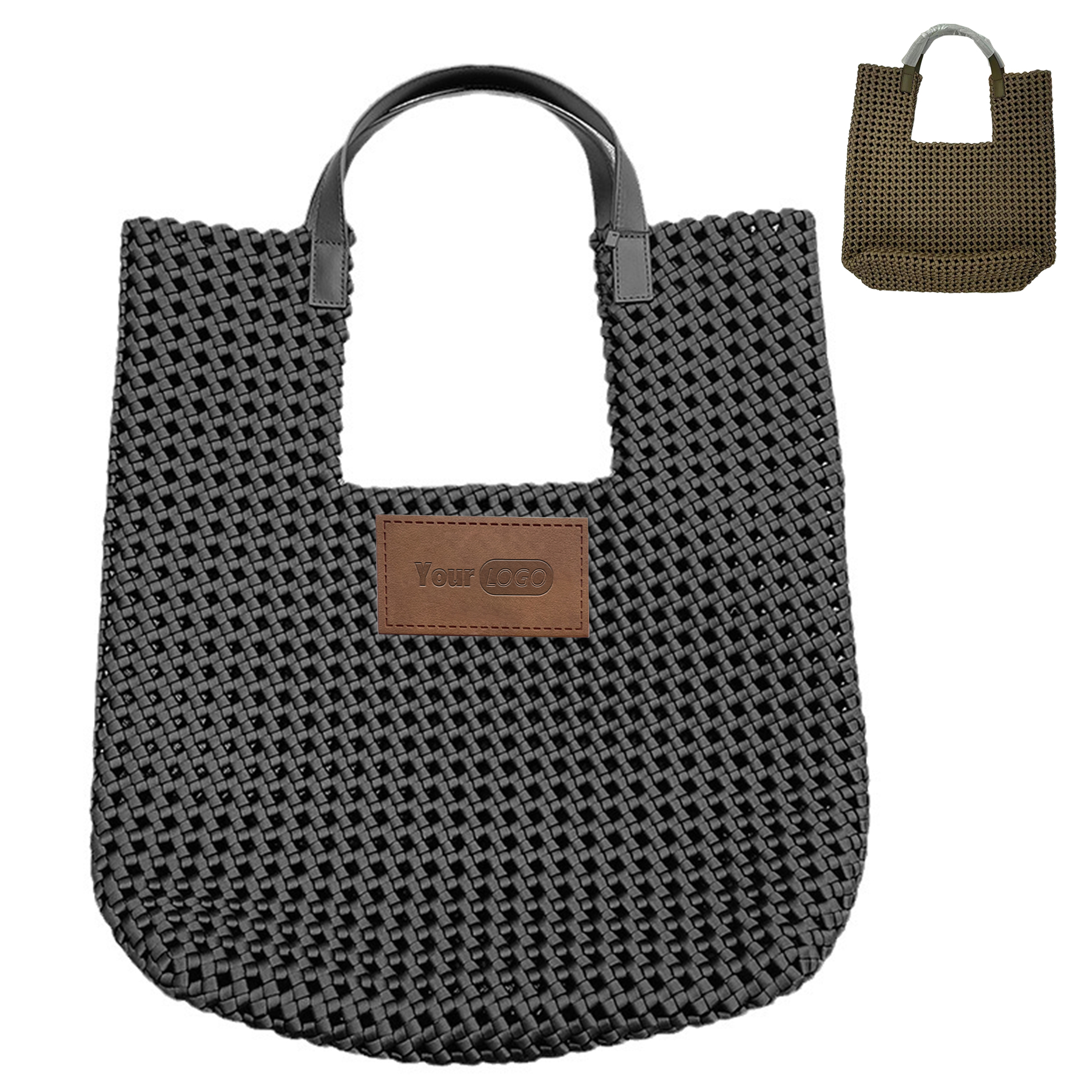 Nylon Vintage handmade large capacity openwork woven bag 3