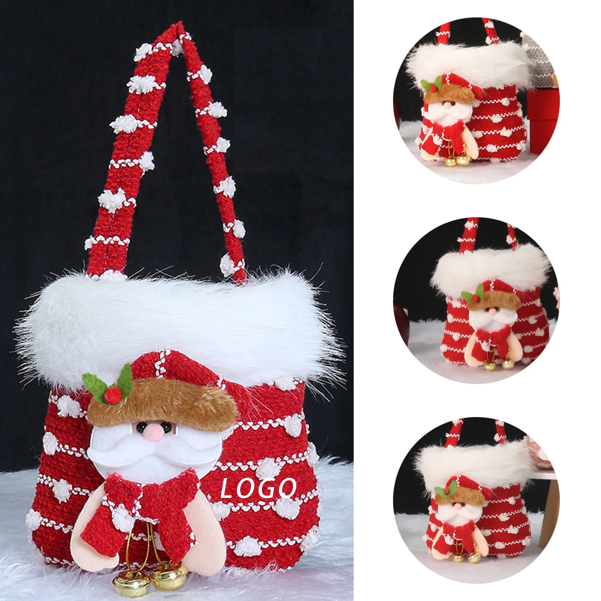Christmas Handheld Gift Bag With Logo For Surprise, Holidays