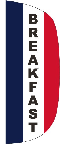 "BREAKFAST" 3' x 8' Message Flutter Flag 2