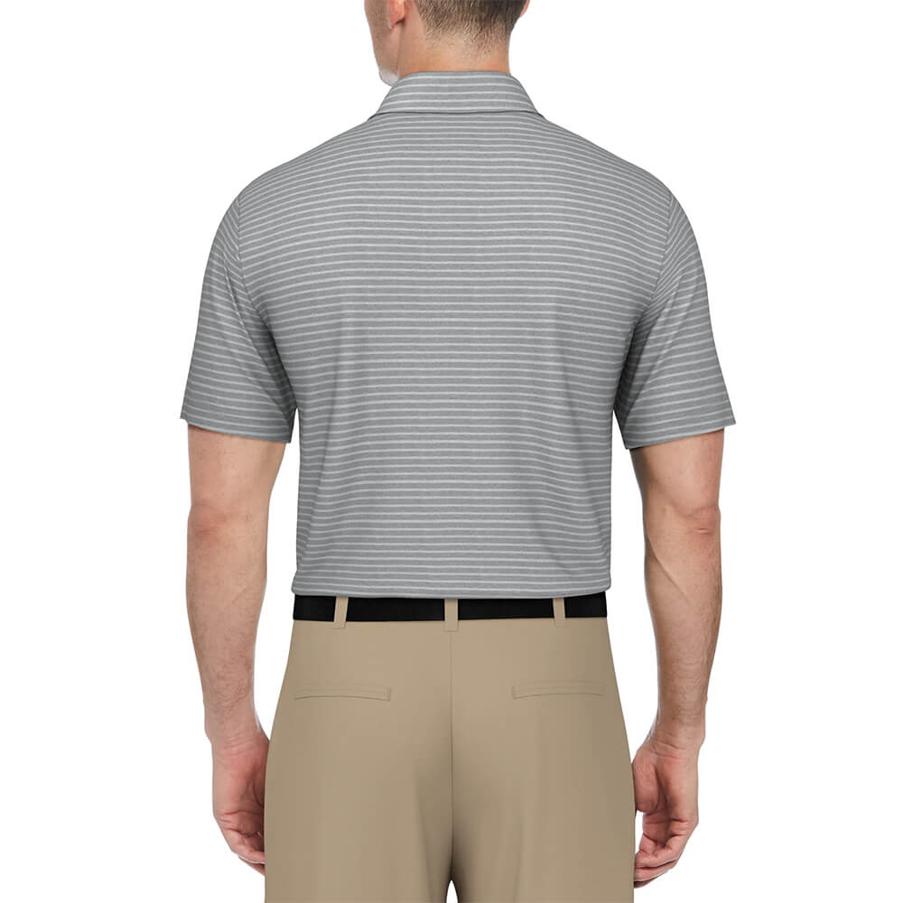 PGA Tour Heather Feeder Stripe Men's Polo 9