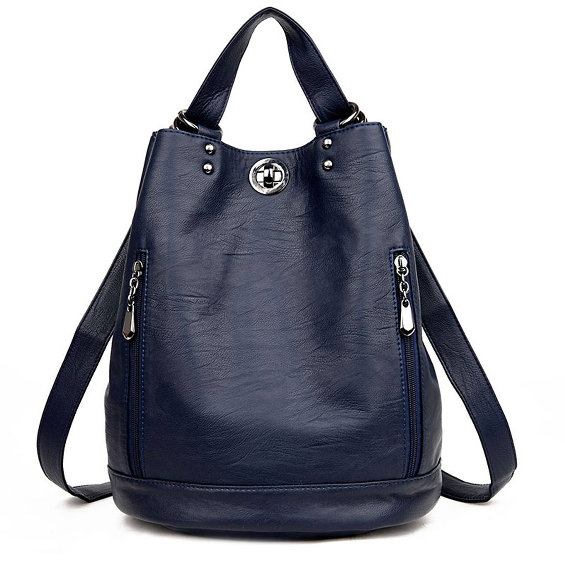 Pu high-capacity Bucket Backpack Women 5