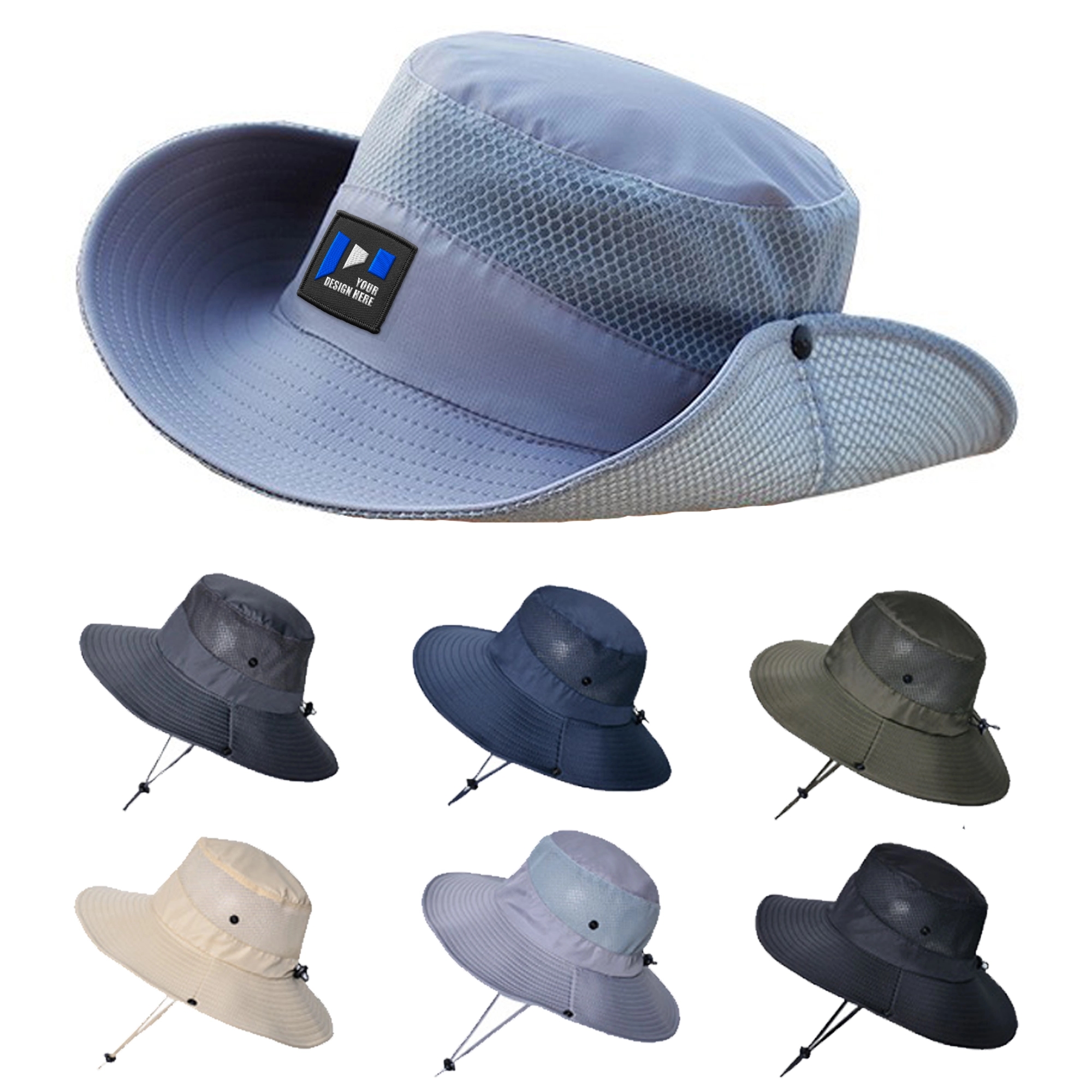 Foldable Bucket Fishing Hat w/ Meah 6
