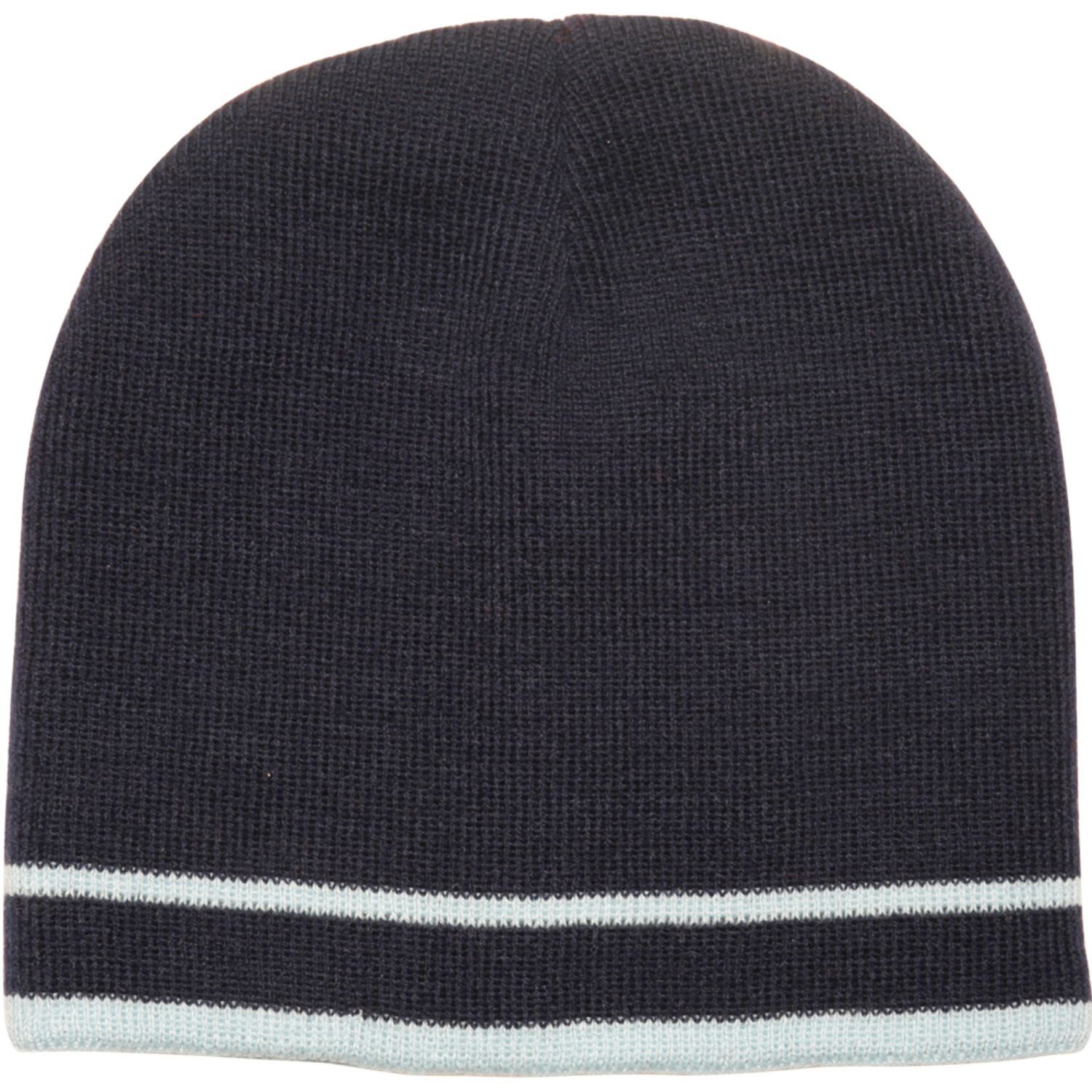 Acrylic Knit embroidered beanies w/ Double stripe 4