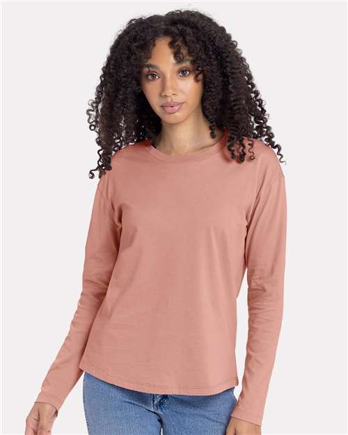 Women's Cotton Relaxed Long Sleeve T-Shirt - 3911 21