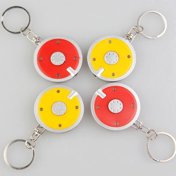 Custom Round Shaped LED Flashlight Keychain 2