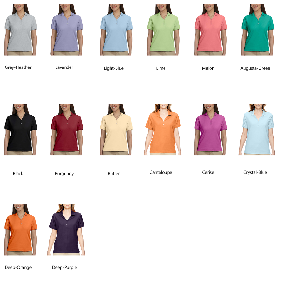 Devon & Jones Ladies' Short-Sleeve Y-Collar Polo Shirts 68