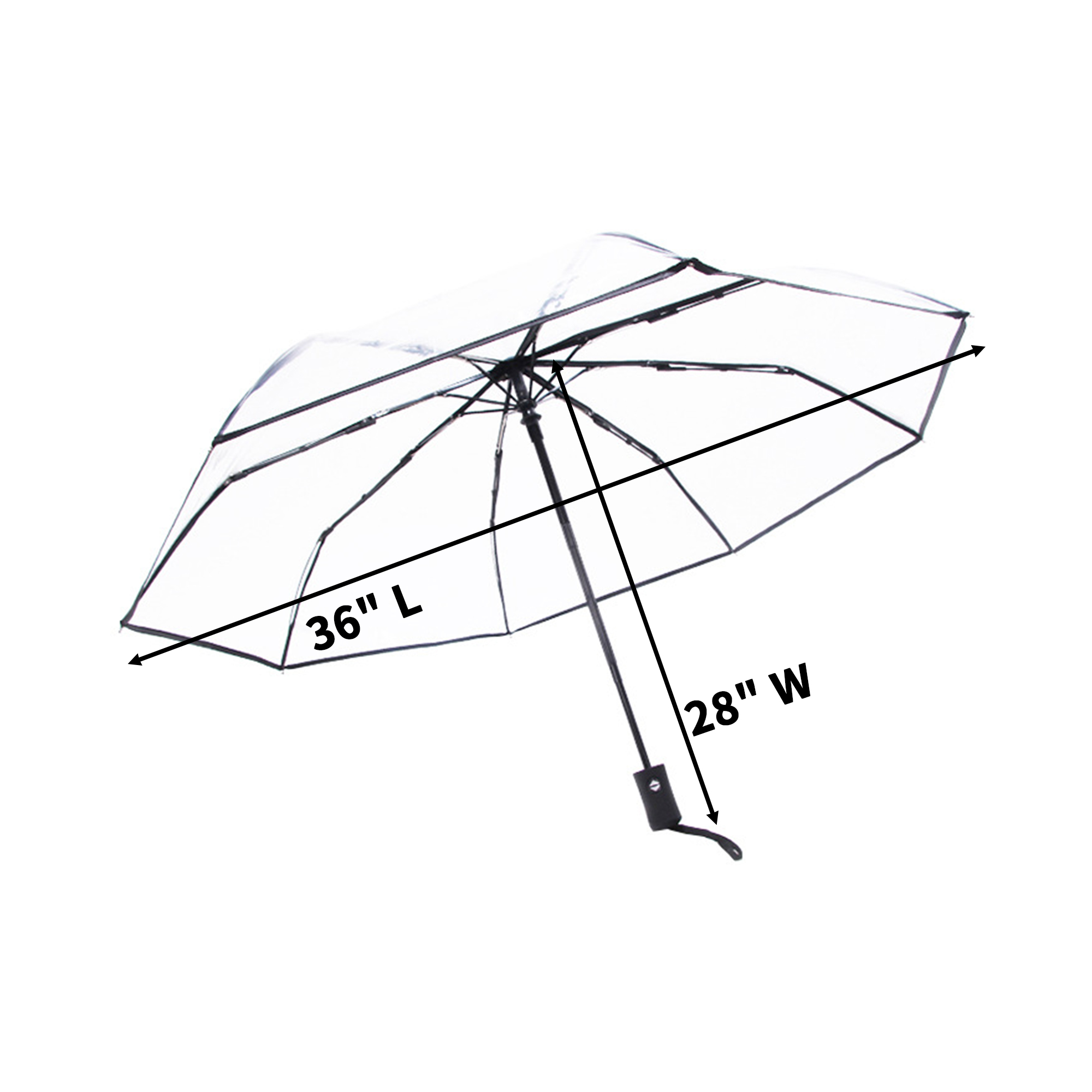 Automatic Transparent Umbrella With Push Button Handle 1