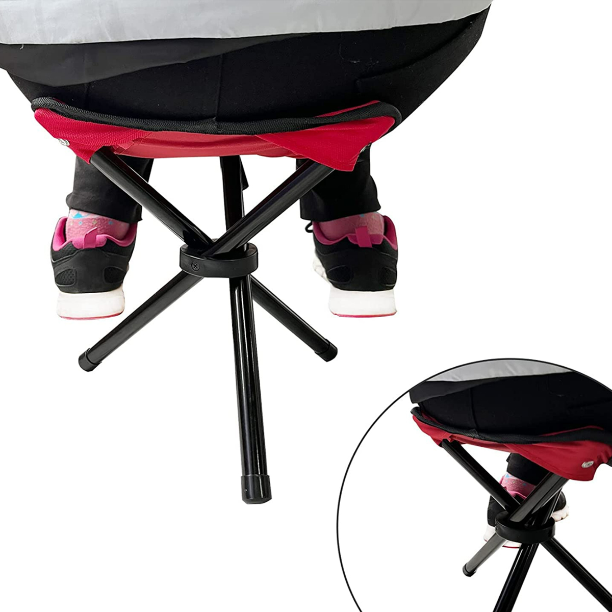Portable 3 Legged Folding Camp Stool 5