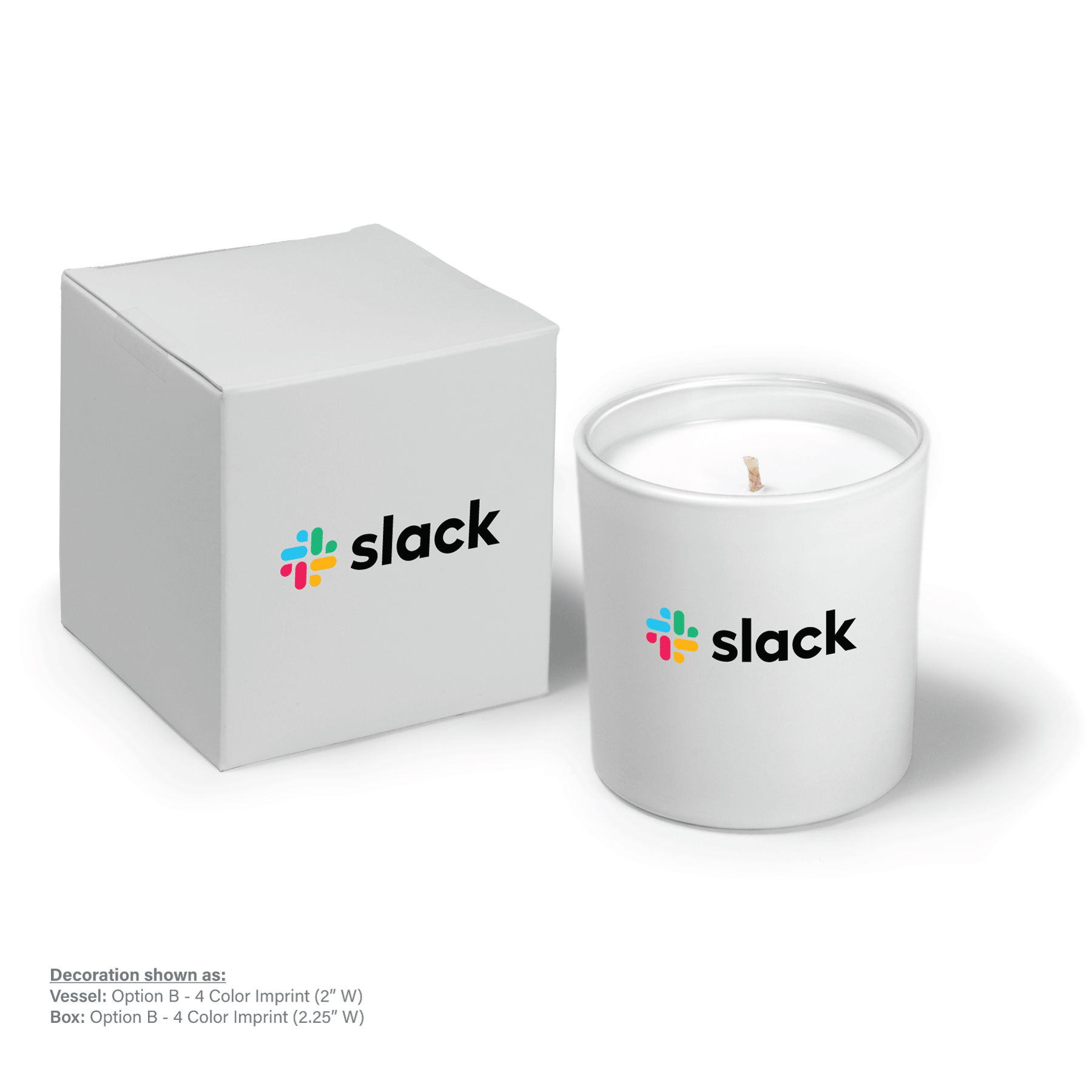 9 oz White Candle with Gift Box Printed