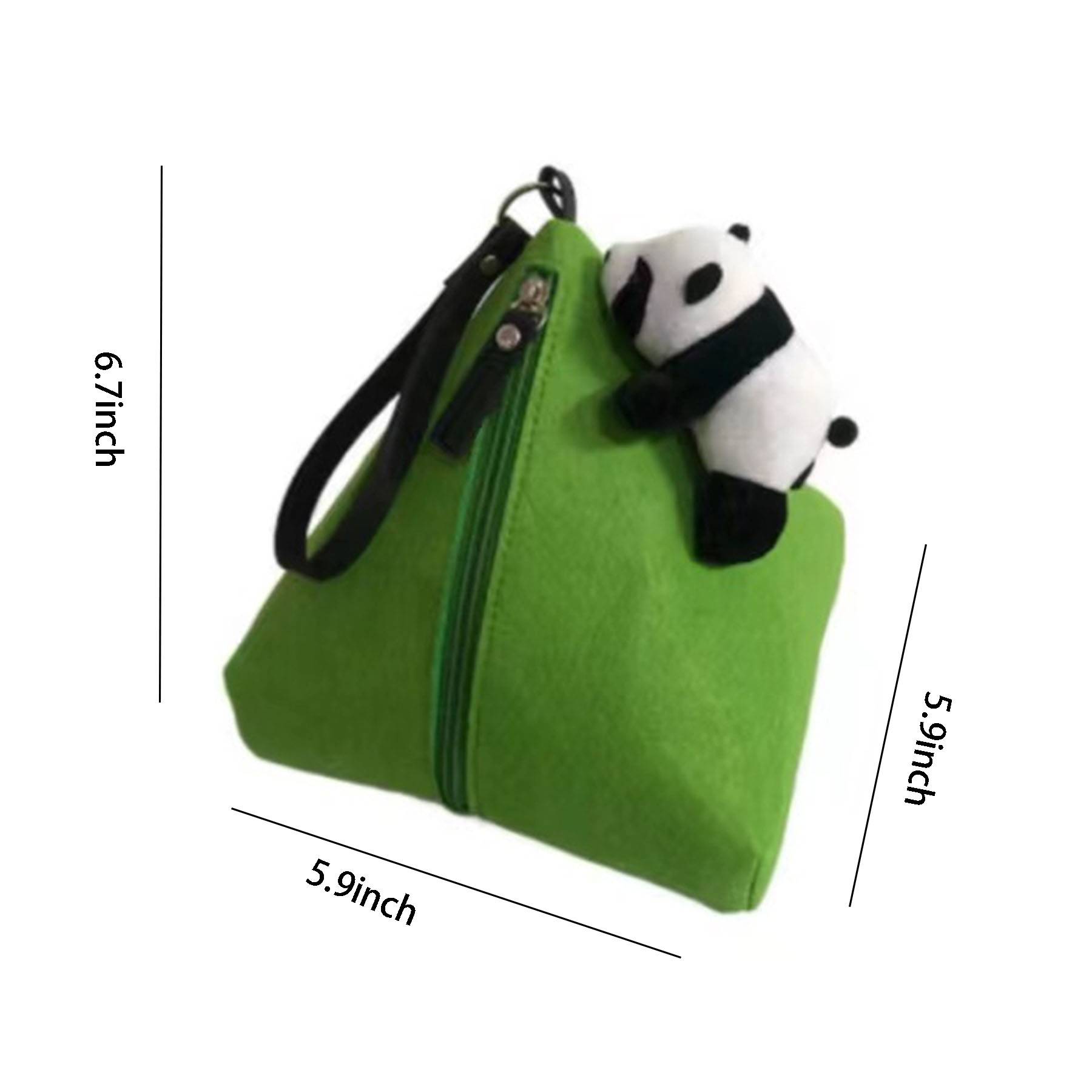Felt panda coin purse wallet with hanging rope 2