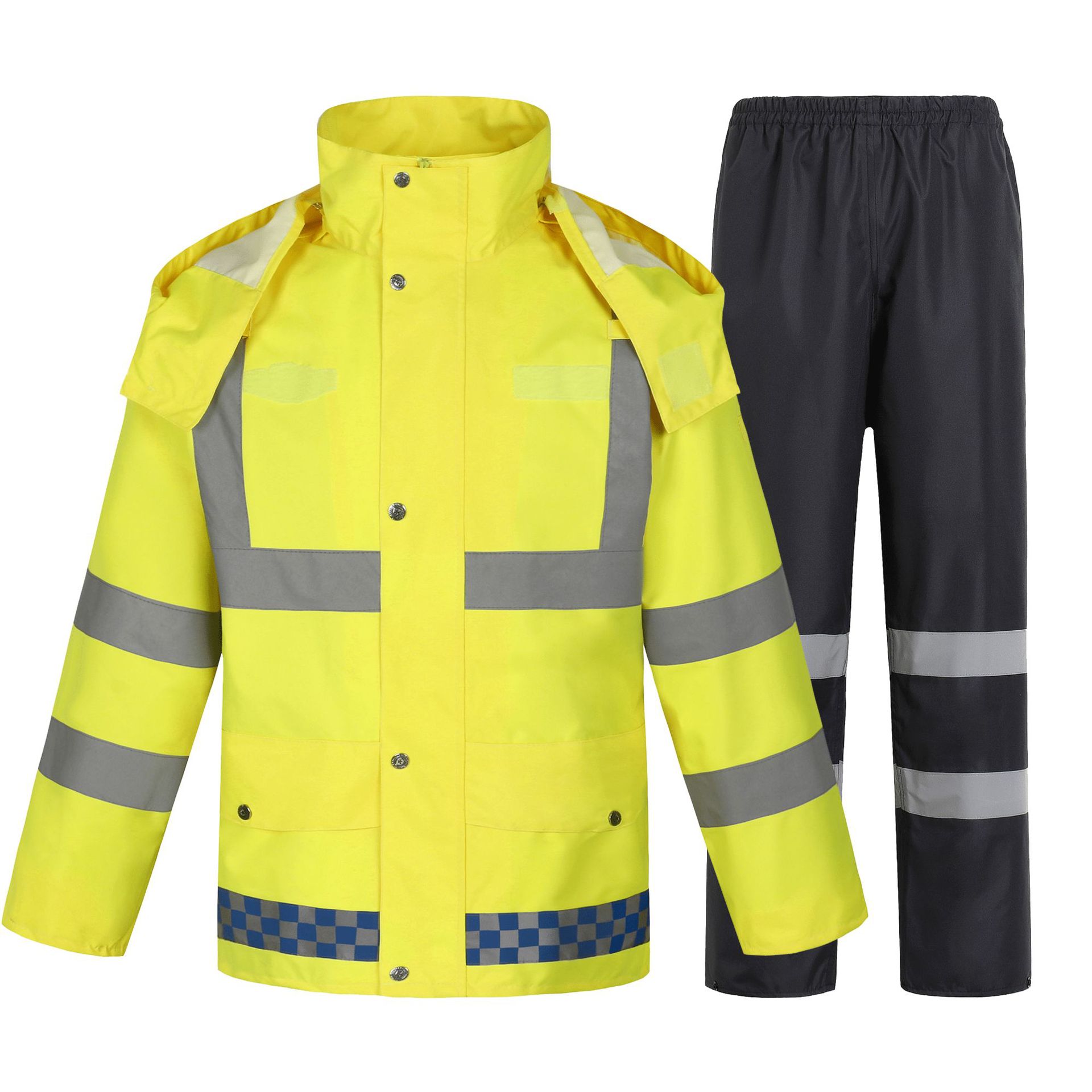 300D Oxford Waterproof Reflective Raincoat Suit 3