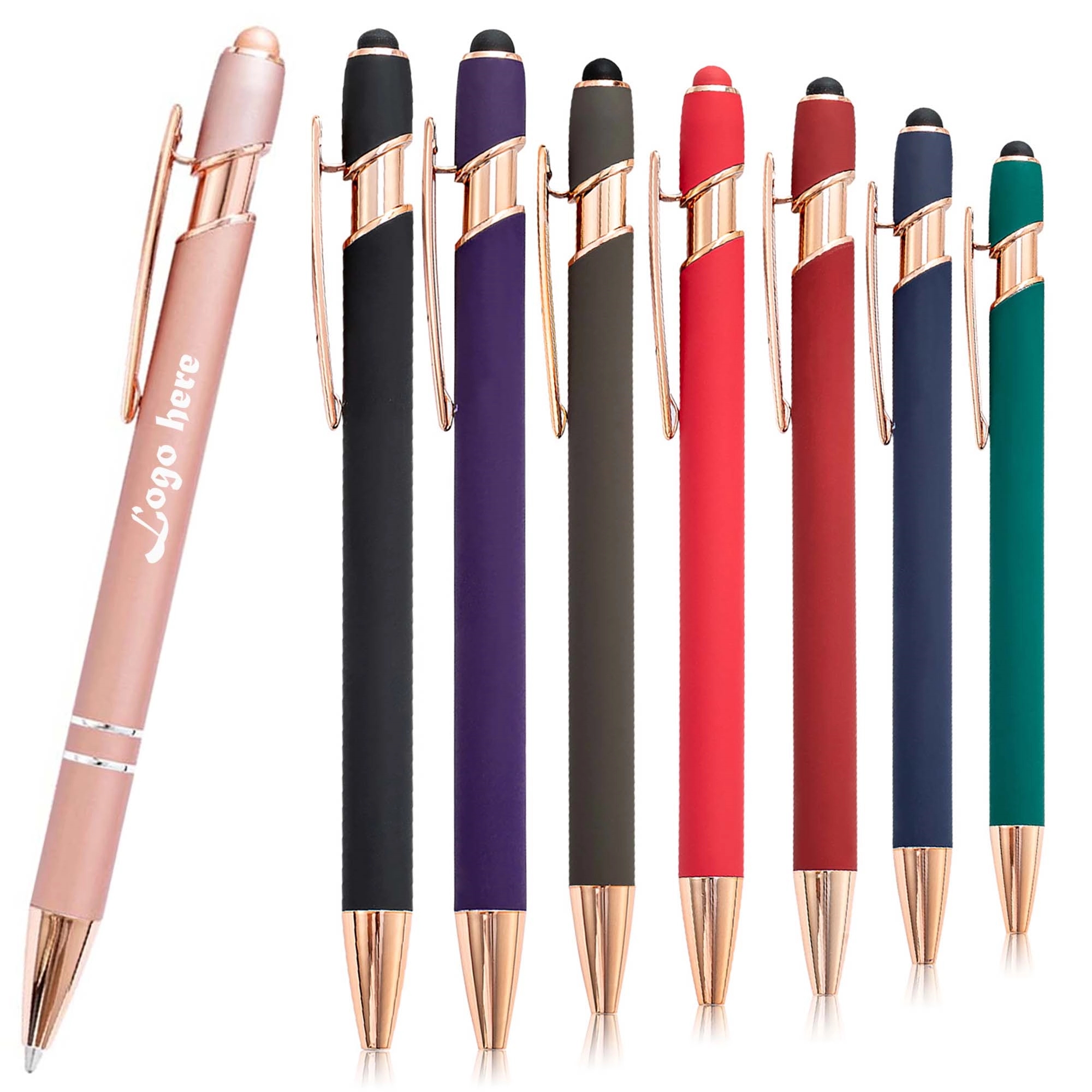 Rose Gold Ballpoint Pen with Stylus Tip