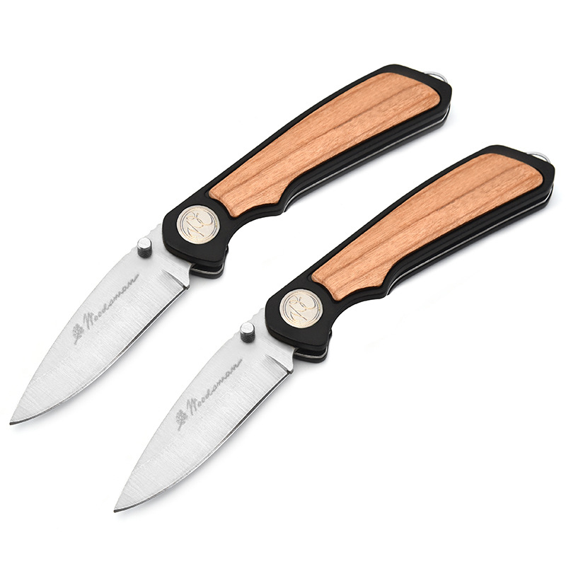 Stainless Steel Folding Pocket Knife with Wooden Handle 5