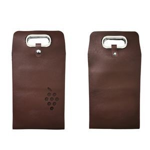 Buckled Dual Bottles PU Leather Wine Bag with Grape Window 7