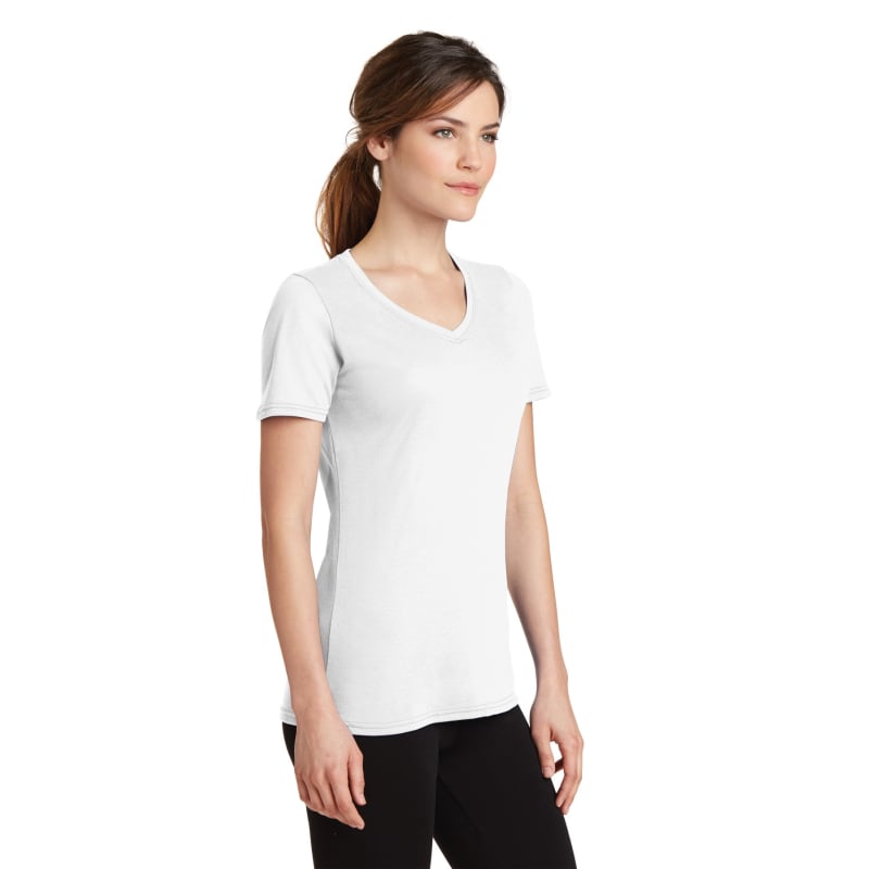 Port & Company Women's Performance Blend V-Neck Tee. 23