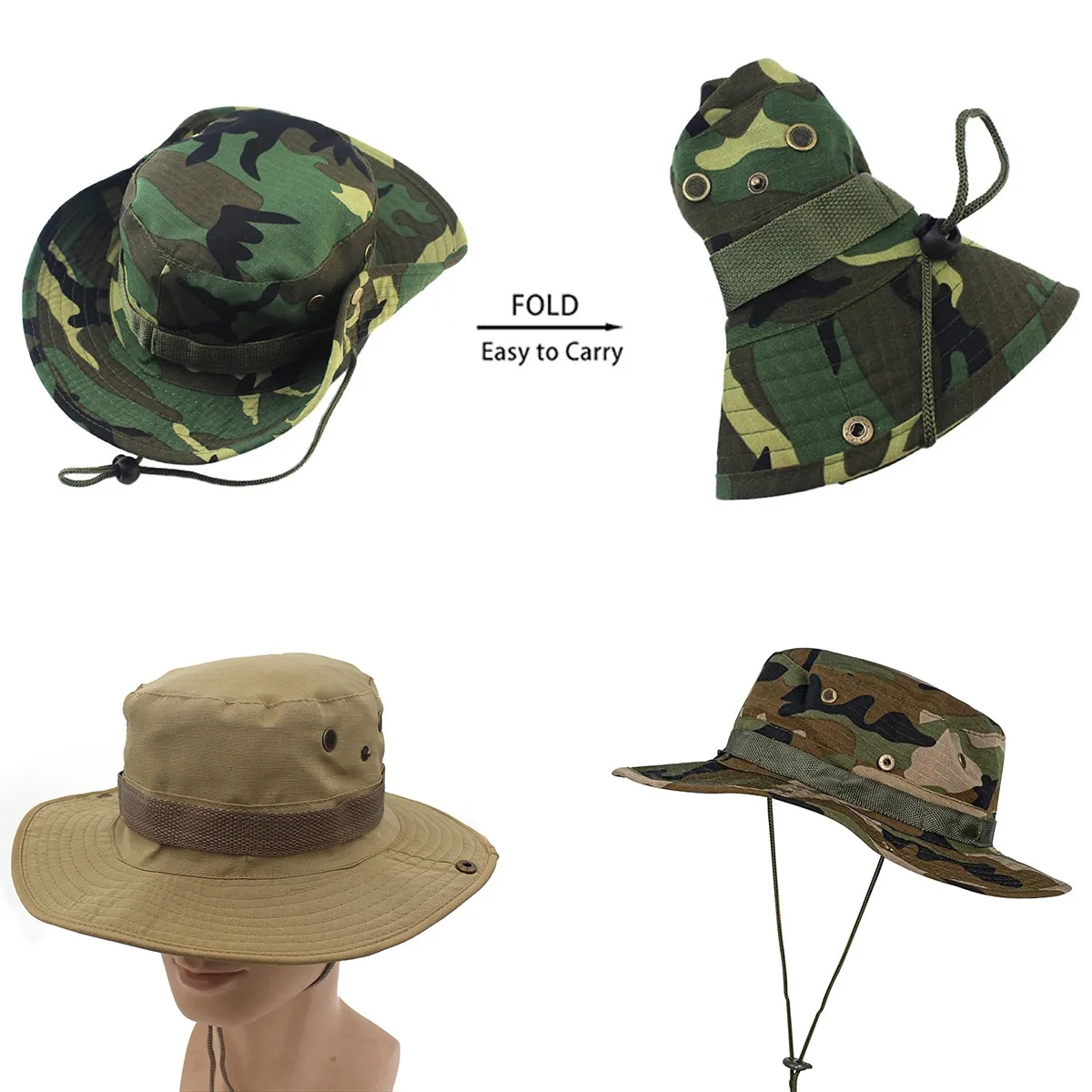 Fishing Safari Bucket Hat Camouflage Tactical Cap 2