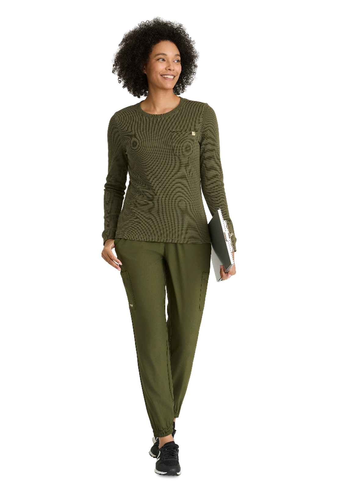 Grey's Anatomy Evolve Stretch - Women's One-Pocket Wanderlust Waffle Knit Top 1