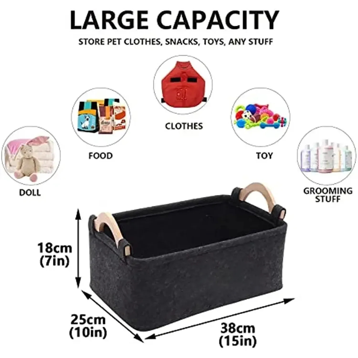 Felt Pet Toy Storage Box Organizer 3
